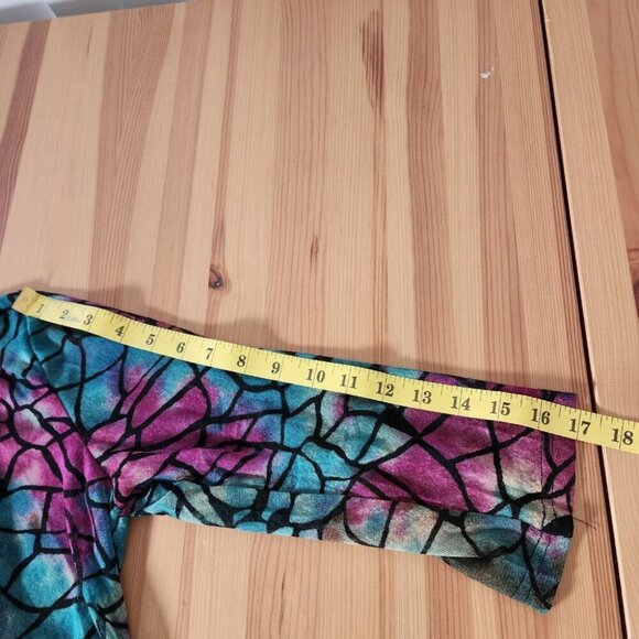 Women's Top Purple Mesh Open Duster Cardigan Mermaid Whmisical Purple Blue S - Picture 6 of 9